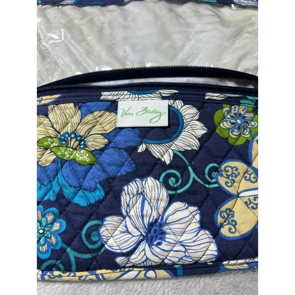 Vera Bradley Mod Blue Floral Hanging Makeup Travel Organizer Cosmetic Case